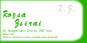 rozsa zsirai business card